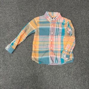 Vineyard Vines Boys Multi Color Plaid Long Sleeve Button Down Shirt Size 5